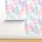 Rainbow Stars Watercolor Abstract Gold Pastel Girl Hippie Custom Removable Wallpaper by Spoonflower Peel & Stick Wallpaper 2FT Wide